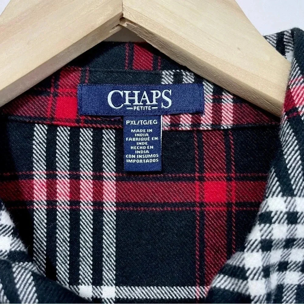 NWT Chaps Ralph Lauren Flannel Plaid Zip Up Jacket